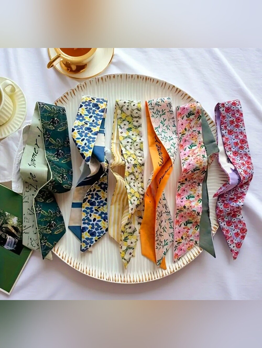 Twilly Style Scarves 10 Pieces Assorted - Picture 6 of 7